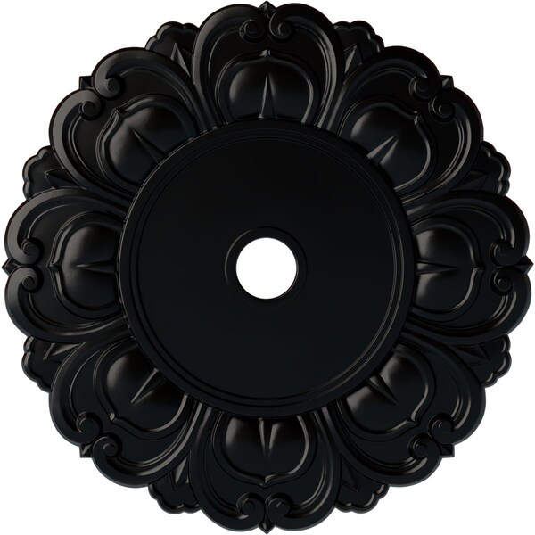 Ekena Millwork Angel Ceiling Medallion (Fits Canopies up to 15 3/4"), 32 1/4"OD x 3 5/8"ID x 1 1/8"P, Jet Black CM32ANBLF - main